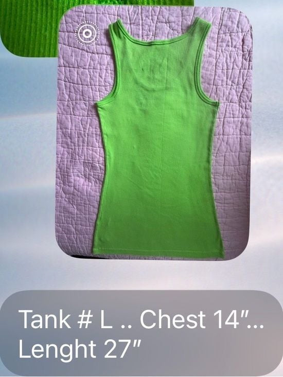Taylor Swift Y2K Kirra PacSun Lime Green Ribbed Tank Top Floral Large Fits Small