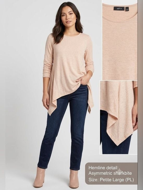 Apt. 9 Soft Blush Long-Sleeve Crewneck Tunic