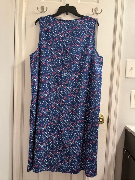 Just Now Fashion Blue Floral Scoop Neck Sleeveless Mini Dress XL