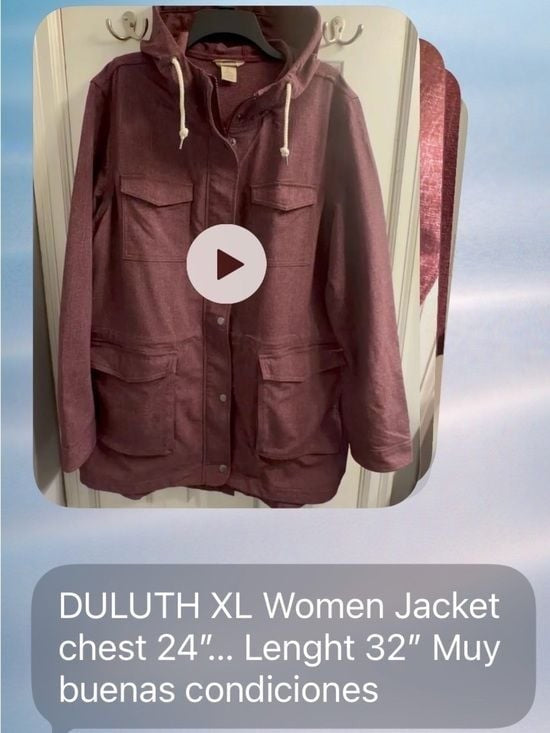 Duluth Trading Co Burgundy Hooded Utility Jacket
