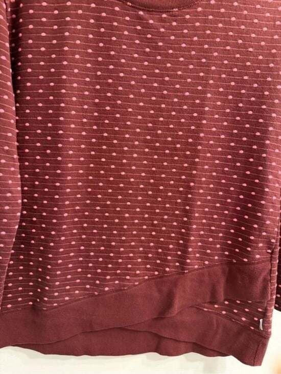 Talbots Women's Burgundy Dot-Textured Crewneck Sweater Small Petite