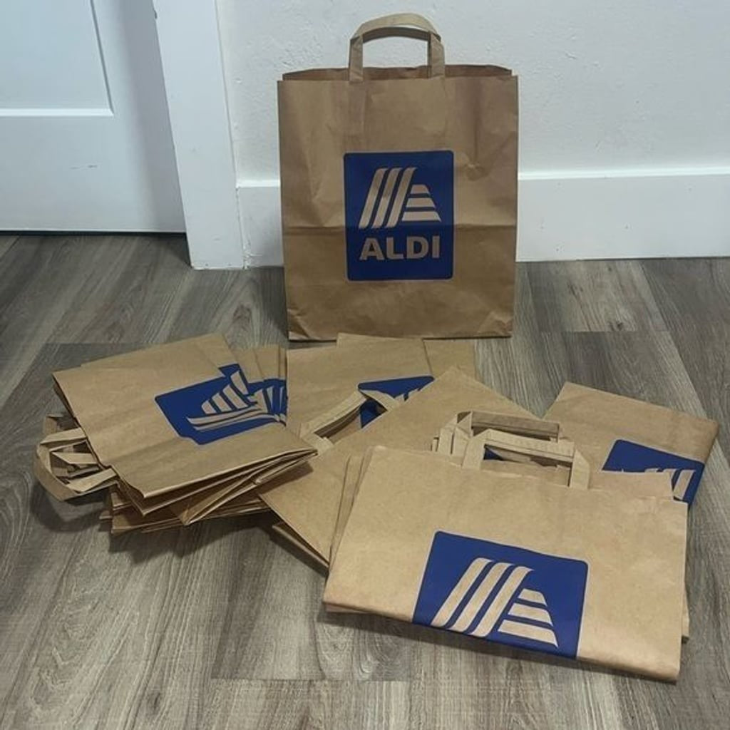 ALDI 20 Grocery Brown Paper Bags