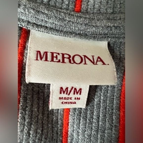 Cotton Casual Striped Mini Drea Sz M Grey Orange Stripes