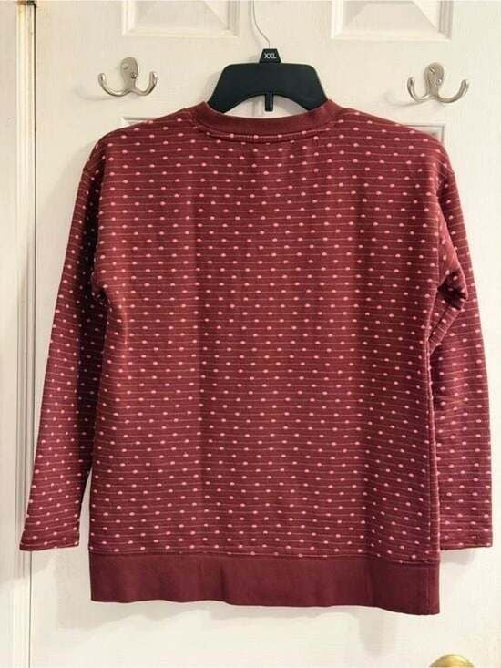 Talbots Women's Burgundy Dot-Textured Crewneck Sweater Small Petite