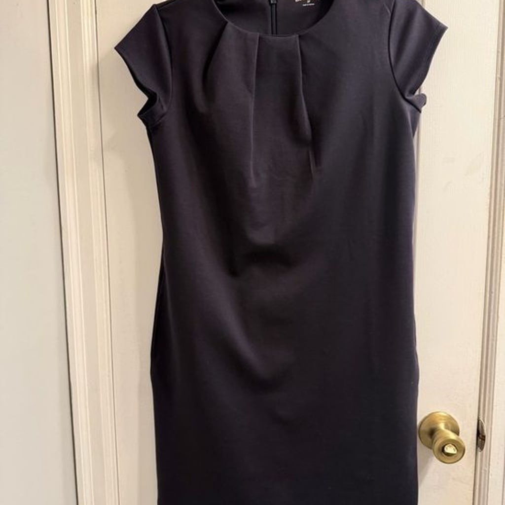Lands' End Navy Cap-Sleeve Sheath Dress 2P