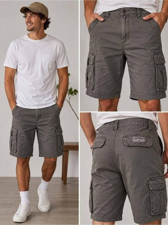 [JUST IN] Unionbay Gray Cargo Cargo Shorts Men’s Size 34 Streetwear Casual