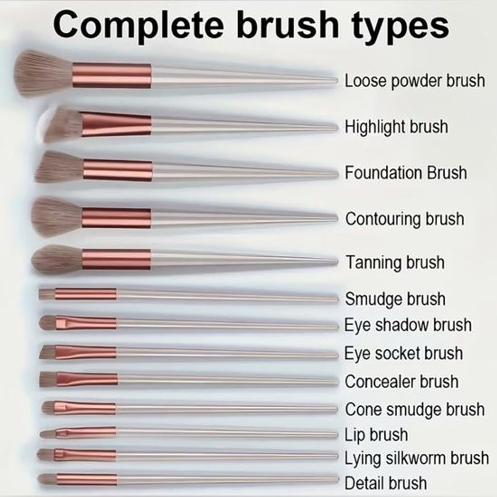 Rose Metallic 10-Piece Women’s Makeup Brush Set with Sponge
