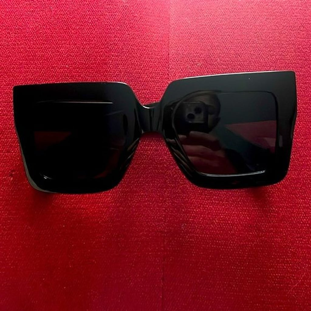 Womens Square Black Sunglasses Oversized Trendy Chic Style vintage