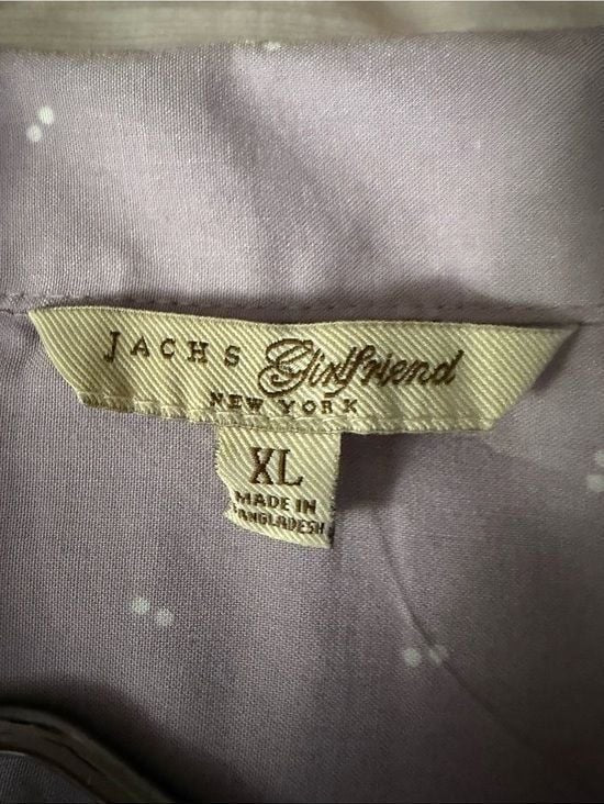 JACHS Girlfriend XL Lavender Cap Sleeve Button-Front Blouse