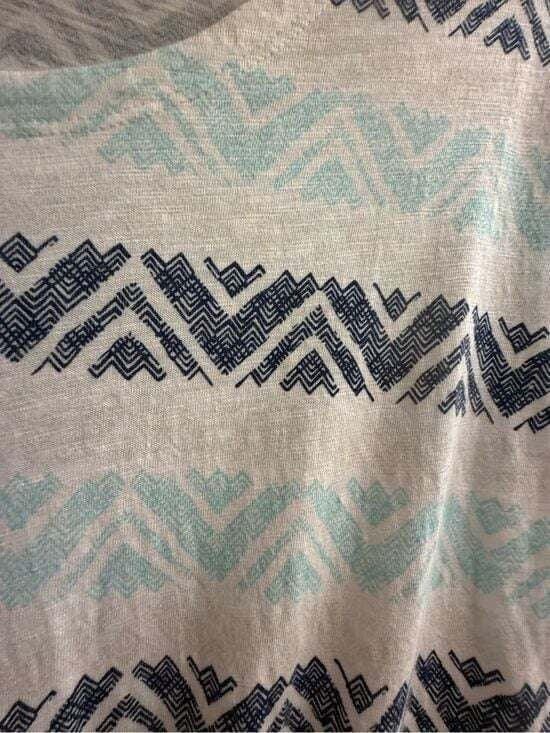 Sonoma Striped Drawstring Midi Dress in Light Blue and Navy Sz Medium
