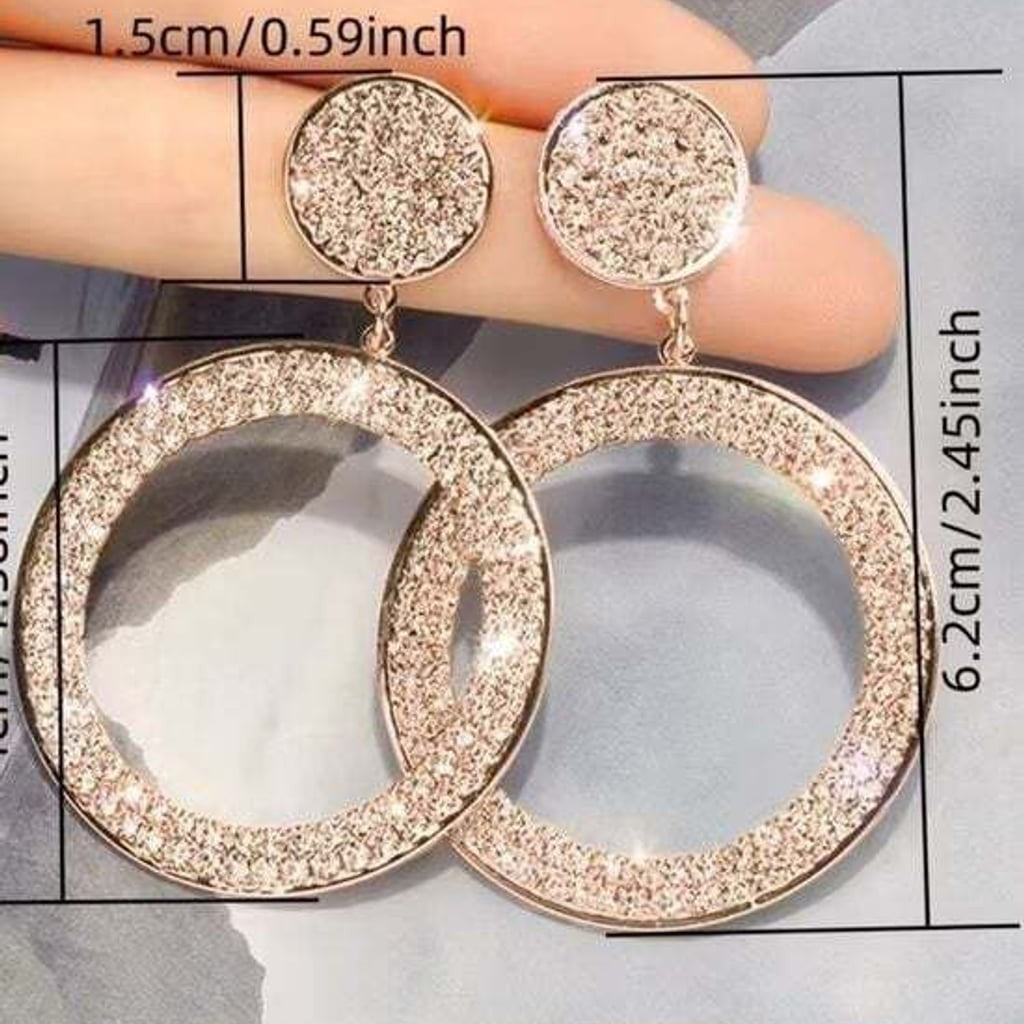 Radiant Silver Crystal Circle Drop Earrings