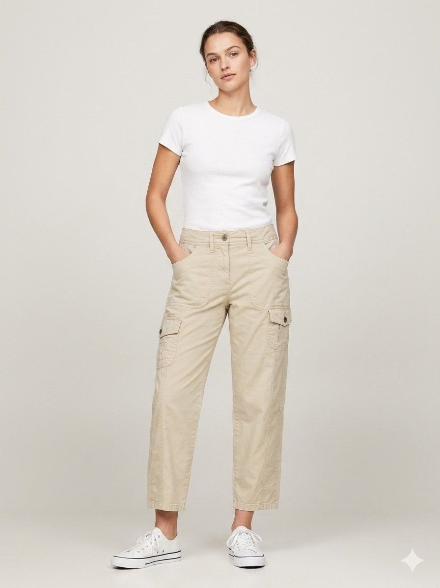Tommy Hilfiger Khaki Cargo Cropped Pants Size 8