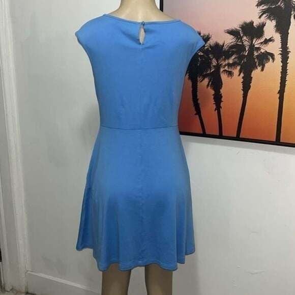 HOST PICK NEW YORK & CO Baby Blue Skater Dress Pockets Fit & Flare Medium