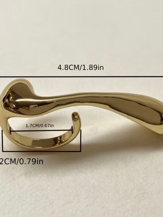 Gold-Tone Abstract Liquid Design Statement Ring