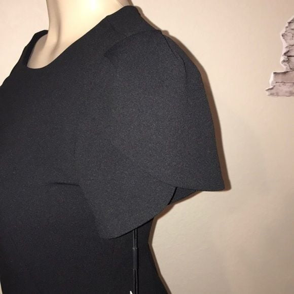 NWT Calvin Klein Classic Black Midi Tulip Sleeve Dress Sz 6
