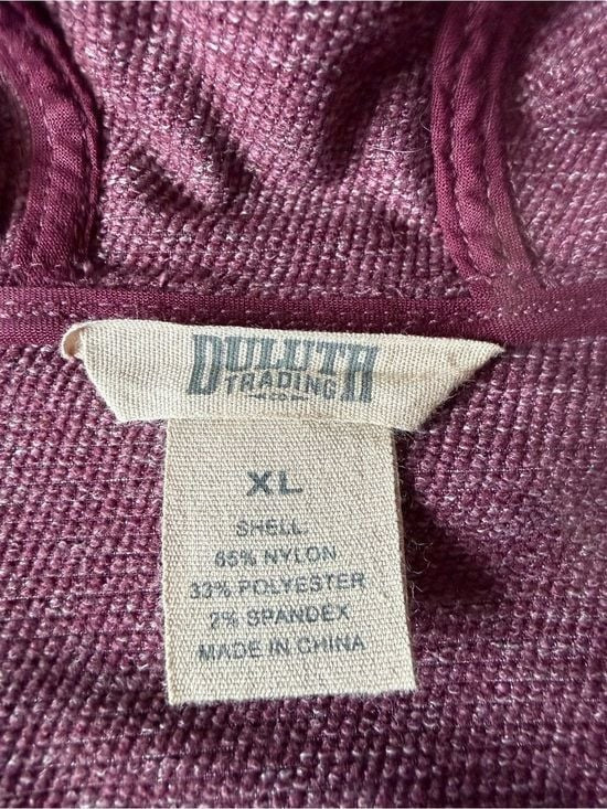 Duluth Trading Co Burgundy Hooded Utility Jacket