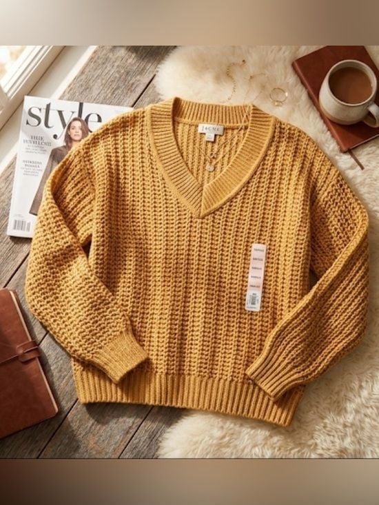 Last One! NWT SO Cable Knit Yarn Sweater Sz M Tan Camel