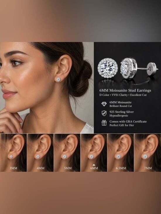 Sterling Silver White Cz Halo Stud Earrings