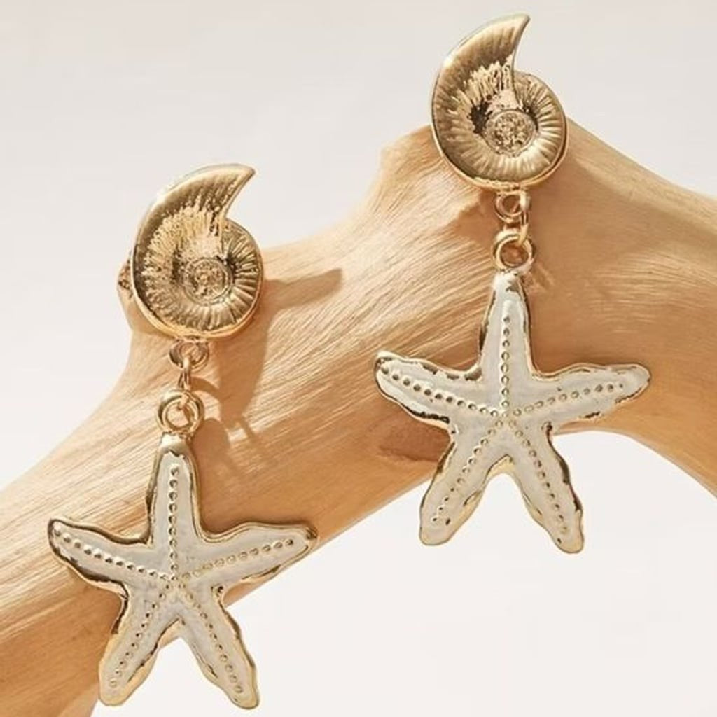 Elegant Beach Starfish Drop Earrings - Coastal Women’s Jewelry