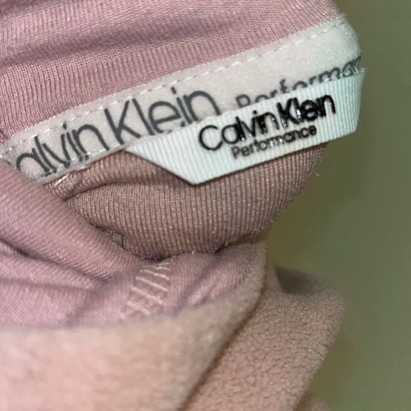 Calvin Klein Pink Fleece Logo Sleeve Zip Up Hoodie Small