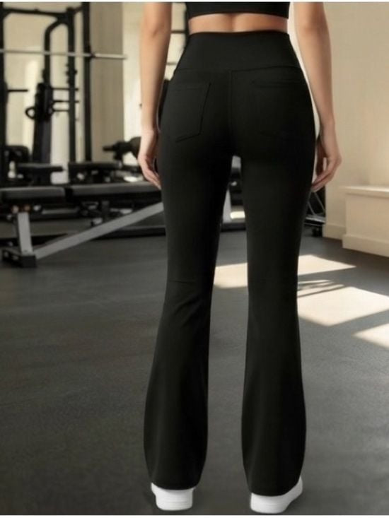 High-Rise Black Sleek Flare Leggings Small
