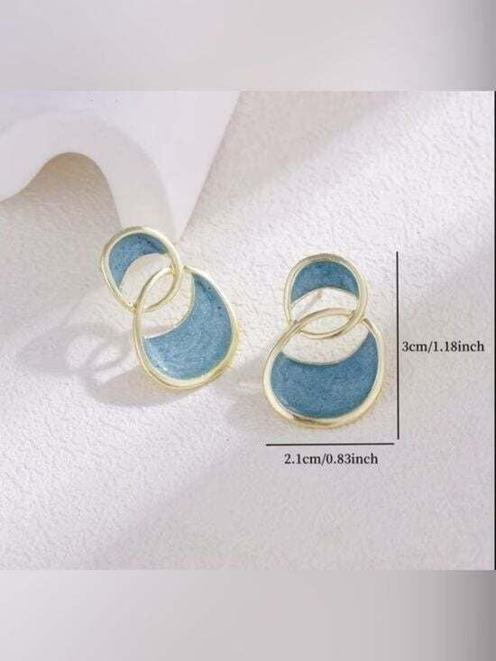 Contemporary Swirl Double Circle Earrings