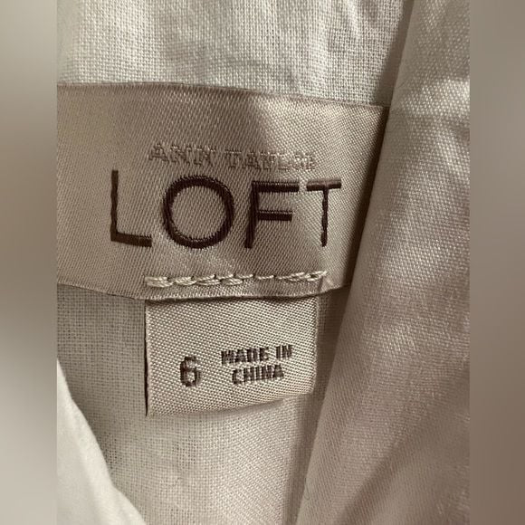 ANN TAYLOR LOFT Sleeveless White Eyelet Tunic Dress Sz 6