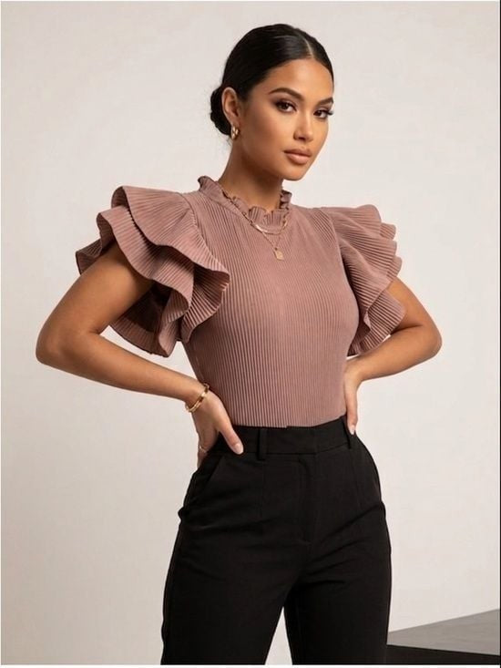 Fashion Nova Modern Ruffled Sleeve Sz Small