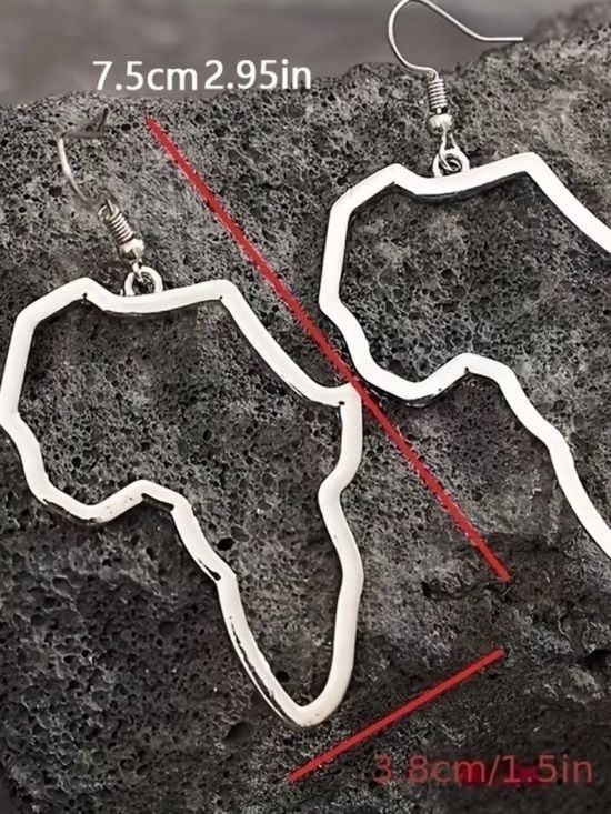 Gold Africa Outline Dangle Earrings - Women Jewelry