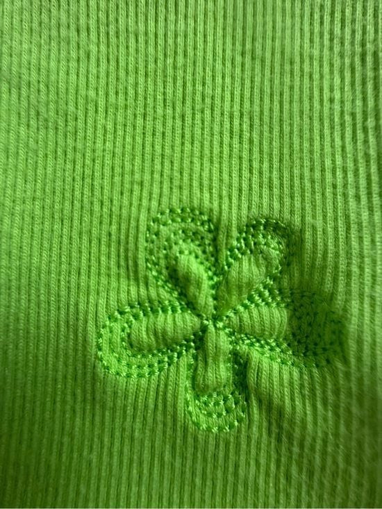 Taylor Swift Y2K Kirra PacSun Lime Green Ribbed Tank Top Floral Large Fits Small