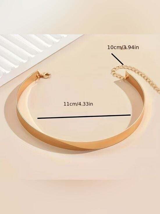 Metal Choker Necklace for Women Minimalist Silver