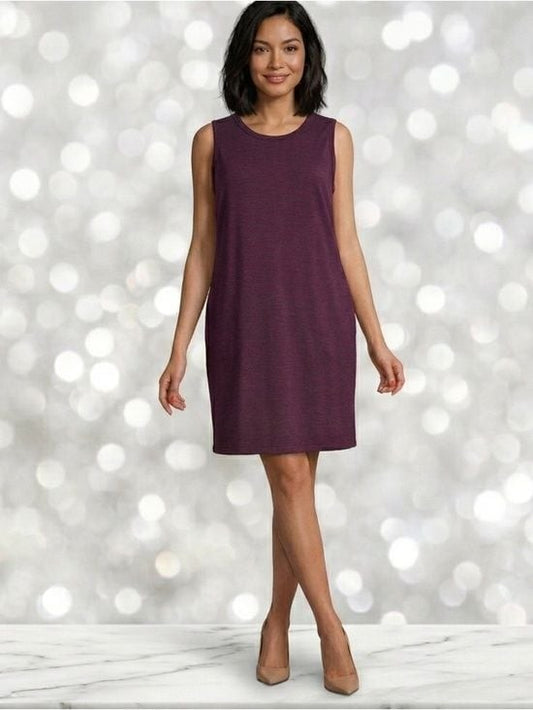 32 Degrees Sleeveless Scoop Neck Midi Dress with Pockets - Plum XL