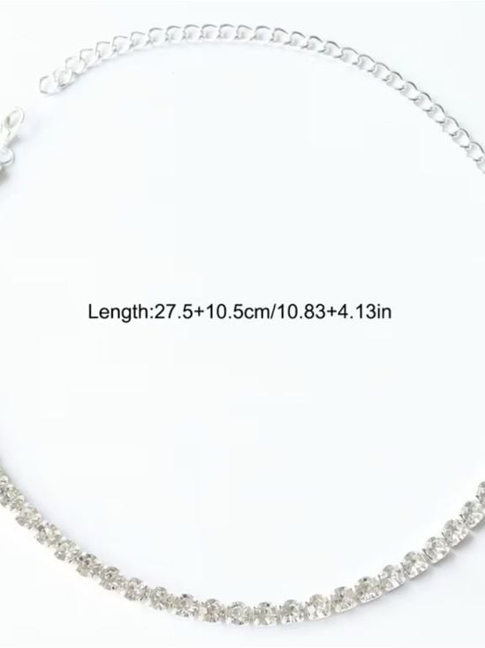 Bling Refined Silver Crystal Choker Necklace