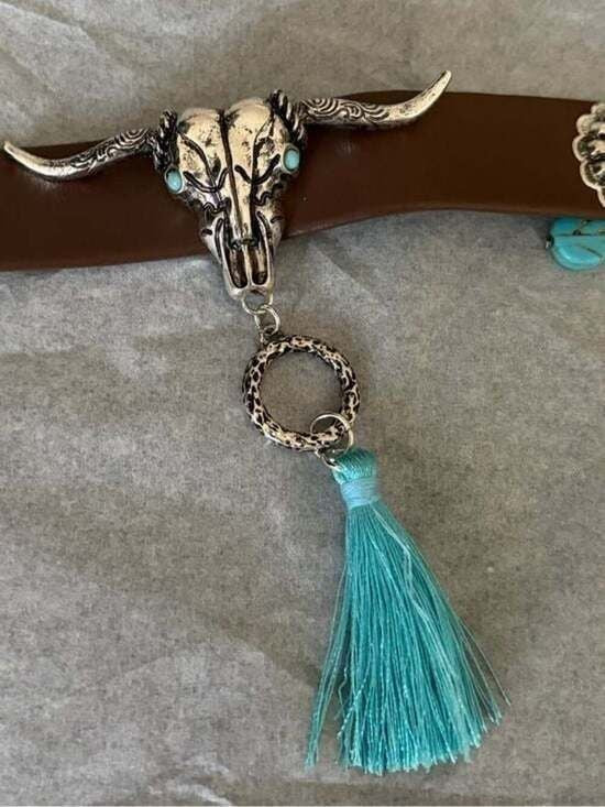 Turquoise Tassel Southwestern Choker Necklace -
