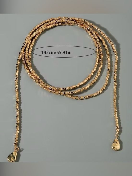 Gold Layered Lariat Choker Necklace - Women Jewelry