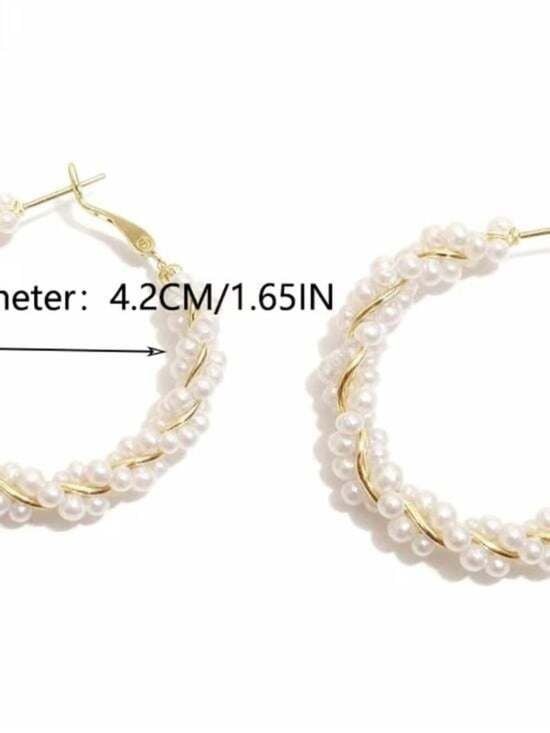Pearl-Wrapped Hoop Earrings - White