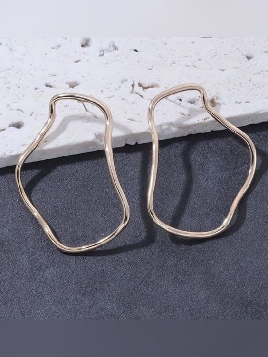 Gold Organic Hoop Earrings - Women Jewelry Earrings