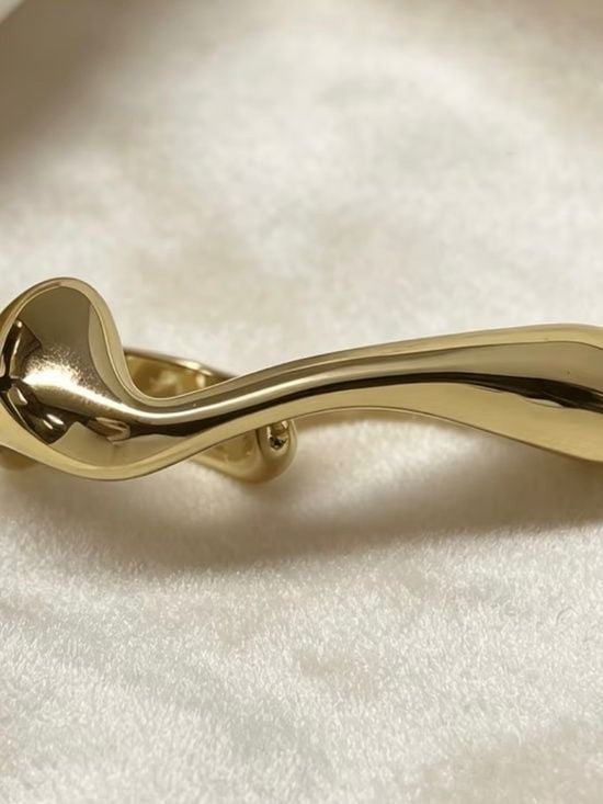 Gold-Tone Abstract Liquid Design Statement Ring