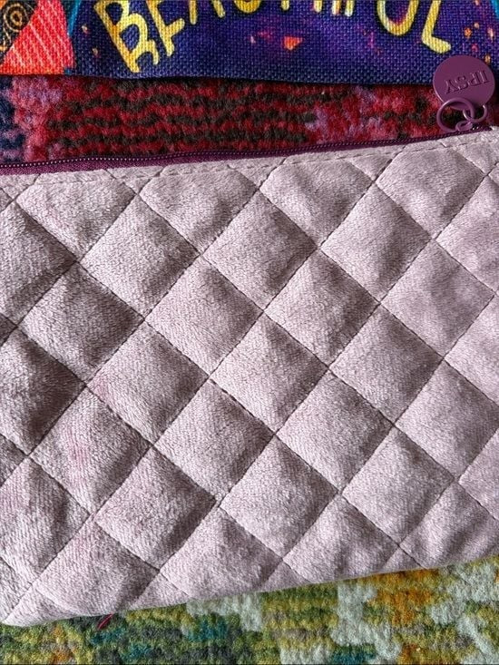 2 x Clutches You Are Loved Rainbow Canvas Pouch Multicolor & Ipsy pInk Plush