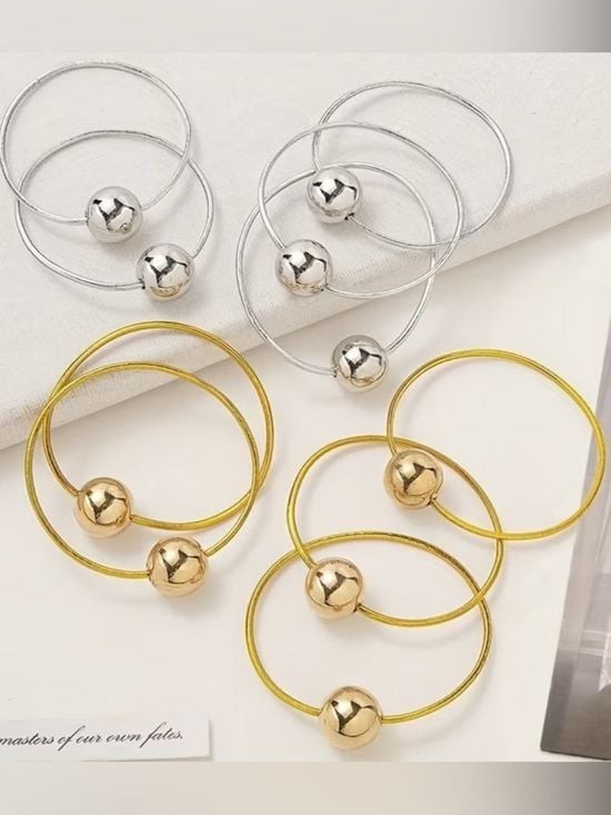 Gold Bubble Ponytail Rings - Women's Hair Accessories