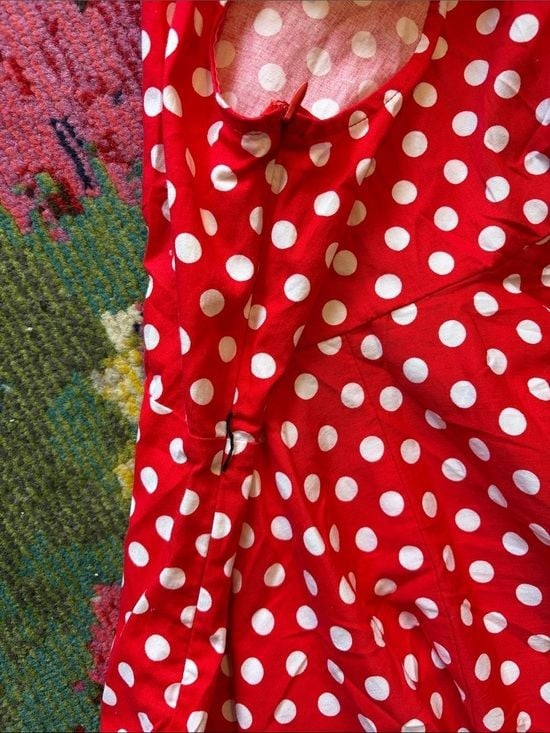 Grace Karin Red & White Polka Dot Sleeveless Fit-and-Flare Dress for Kids 10-11Y