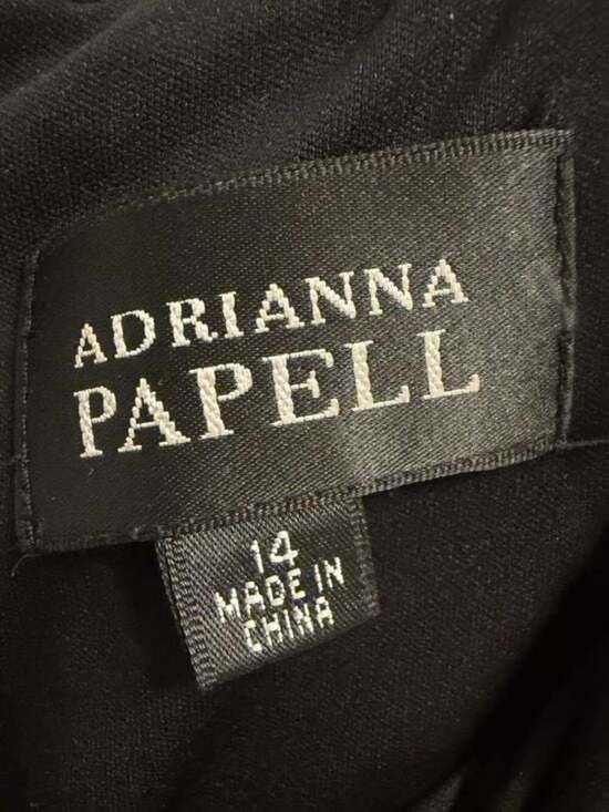 Adrianna Papell Black Dress Label Detail Size 14