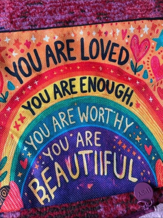 2 x Clutches You Are Loved Rainbow Canvas Pouch Multicolor & Ipsy pInk Plush