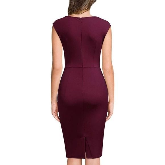 NWT Miusol Burgundy Red Side Rouched Dress Large