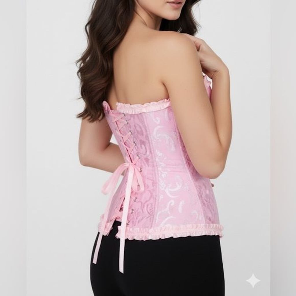 Stunning Pink Ruffle Corset - Waist Training & Shapewear Sz S