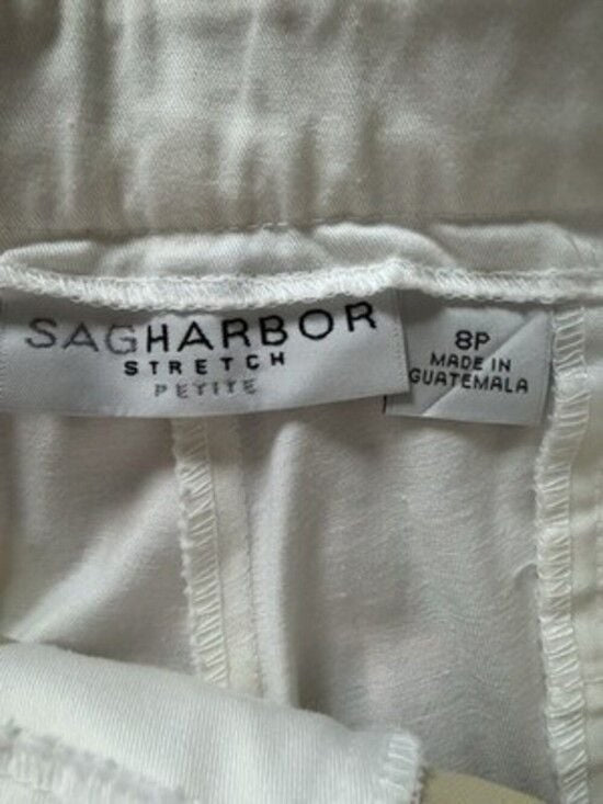 Sag Harbor Women's White Capris Size 8P Cropped Casual Pants