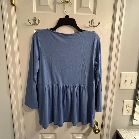 [Just In] J. Jill Blue Peplum Long Sleeve Top XS Fits Medium