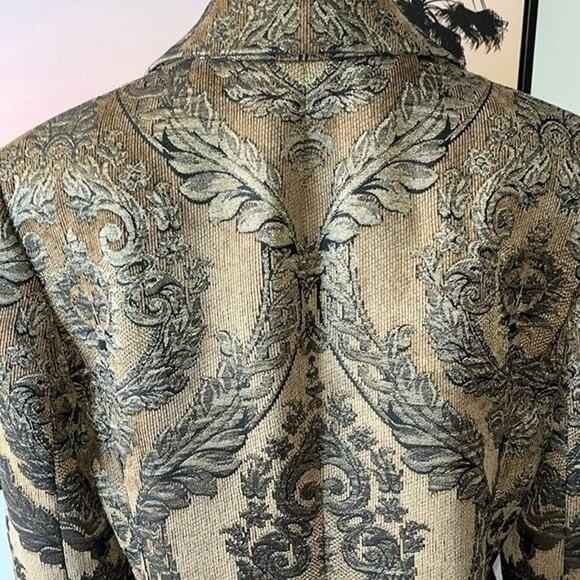 KASPER Textured Gold Black Paisley Classic Blazer Size 12