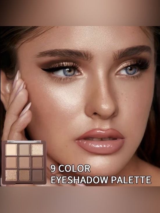 9-Color Neutral Eyeshadow Palette — Warm Nude Shades