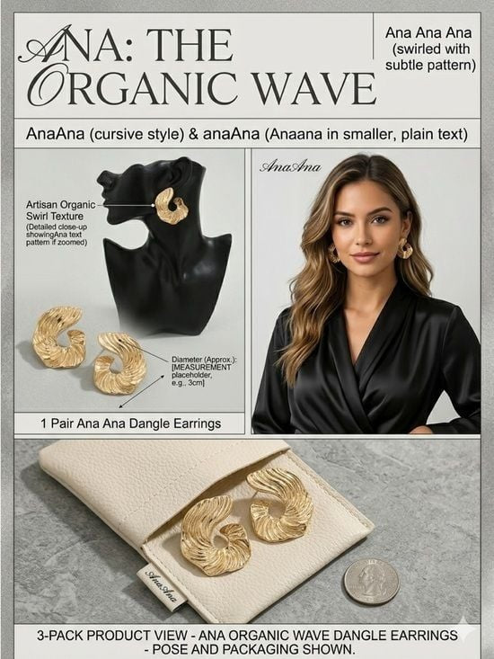 Gold Swirl Statement Earrings - Elegant Women's Jewelry
